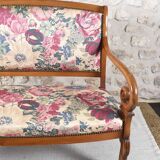 Ancienne banquette à motif floral