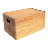 Chest trunk wood & rattan
