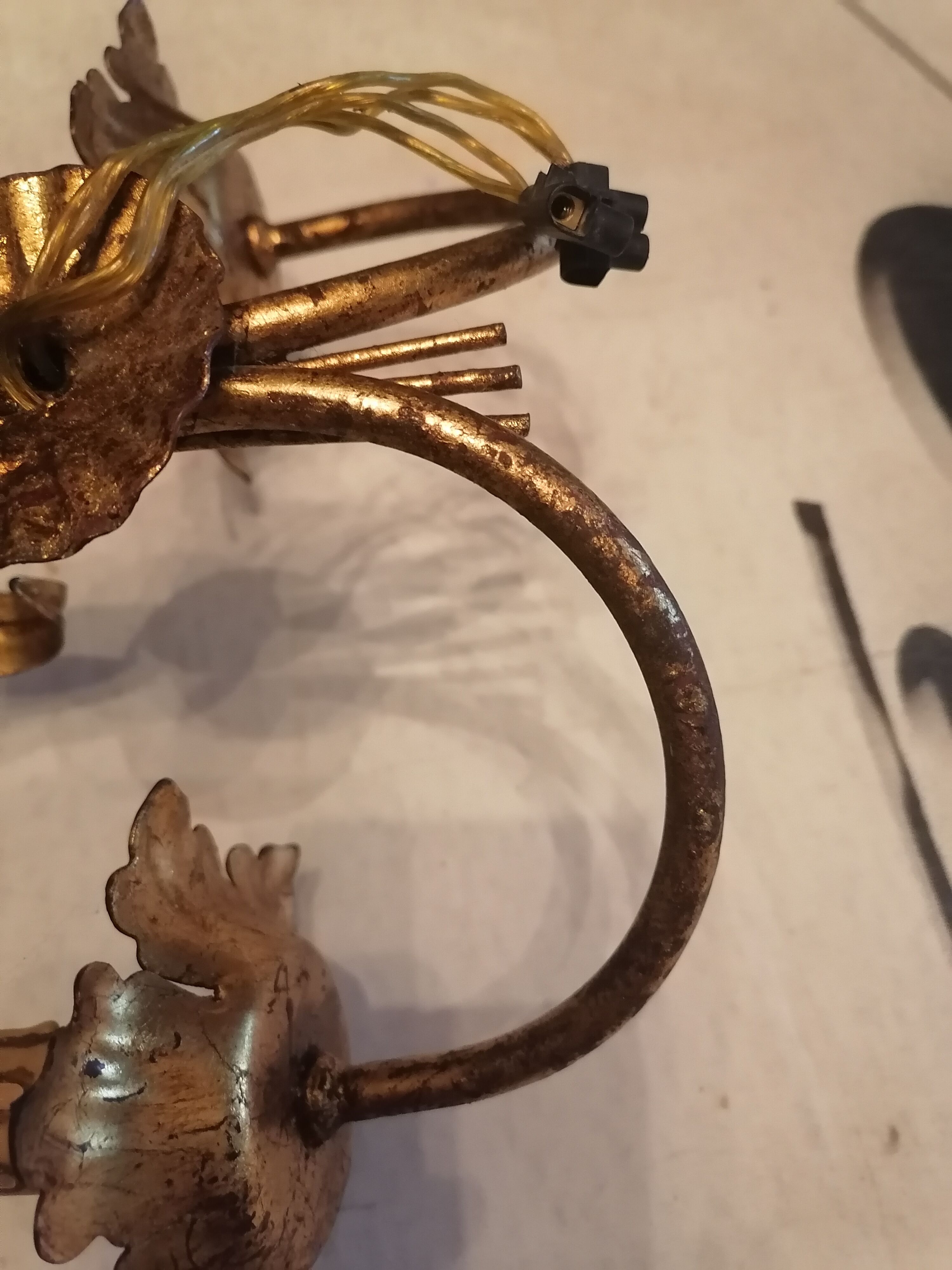 Wall lamp vintage epis de ble hollywood regency 1950 60