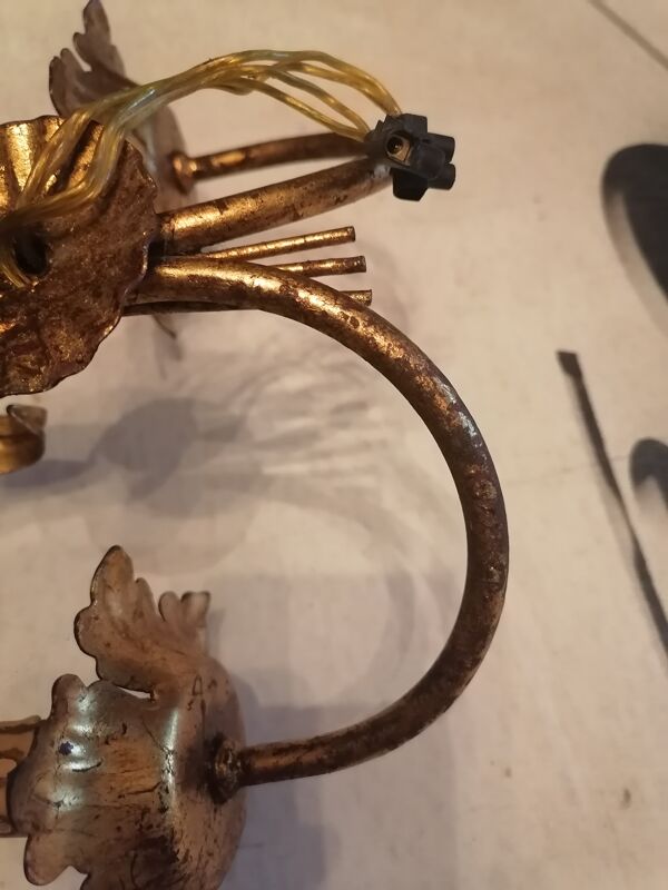 Applique murale vintage epis de ble hollywood regency 1950 60