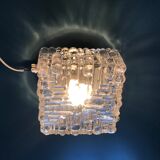 Square ceiling lamp in molded glass