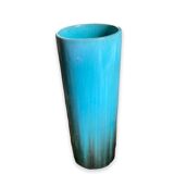 Umbrella holder in blue ceramic signed clément massier 1900-1920