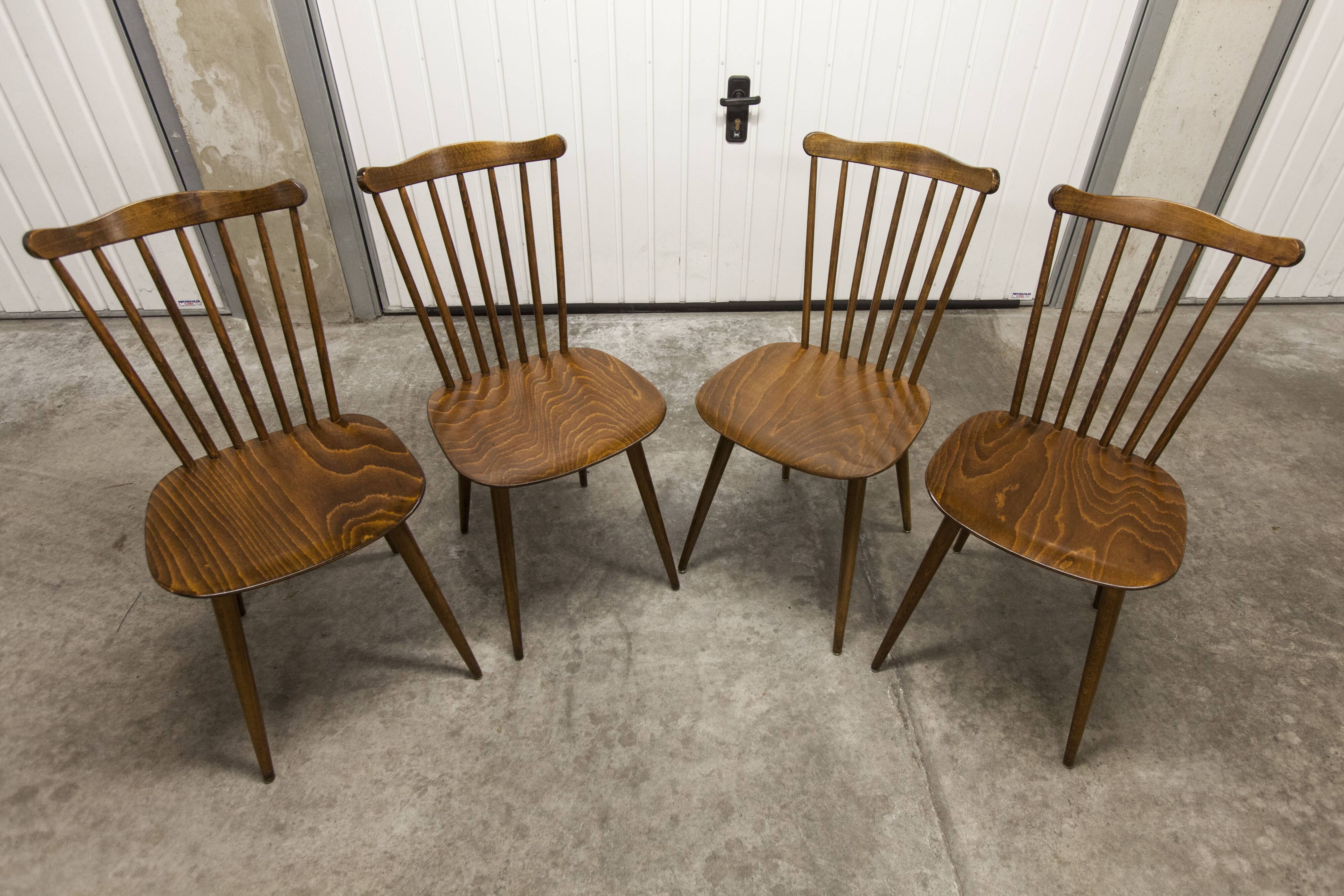 Set of 4 Scandinavian Baumann chairs model Minuet 1980 stamped