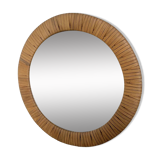 Round wicker mirror from the 50s