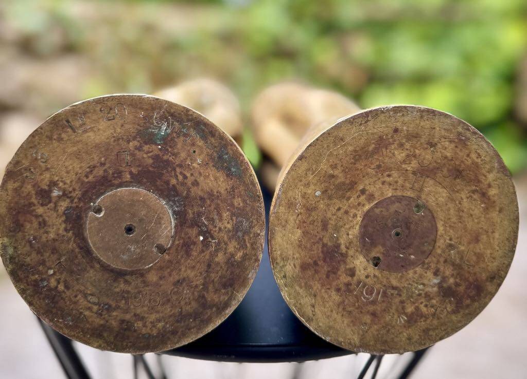 Pair of British Trench Art vases