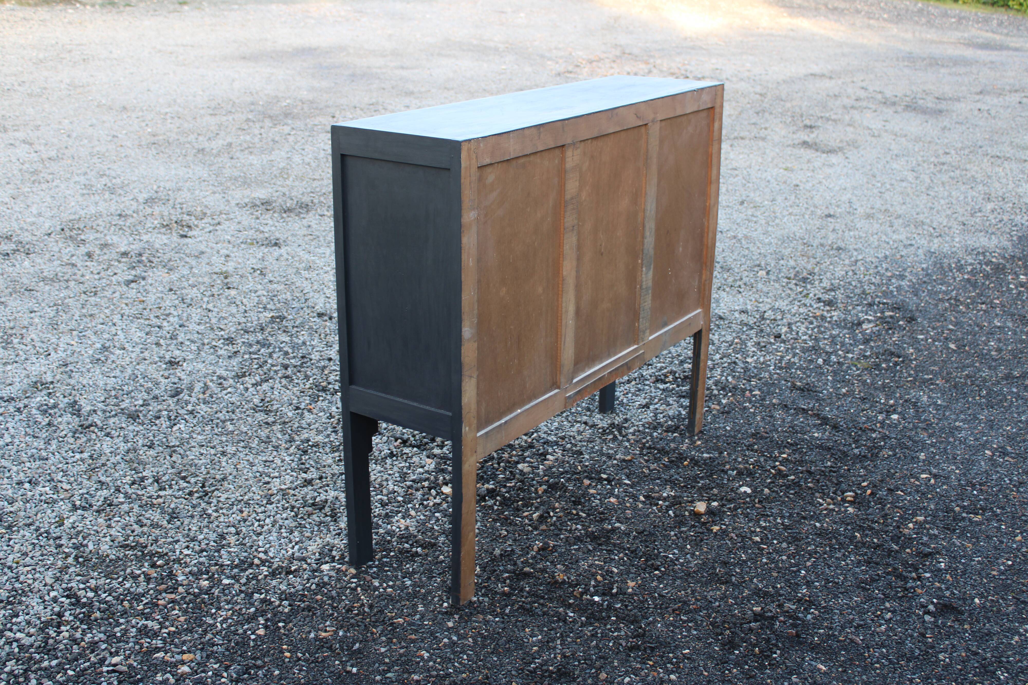 Wooden and jute sideboard