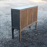 Wooden and jute sideboard