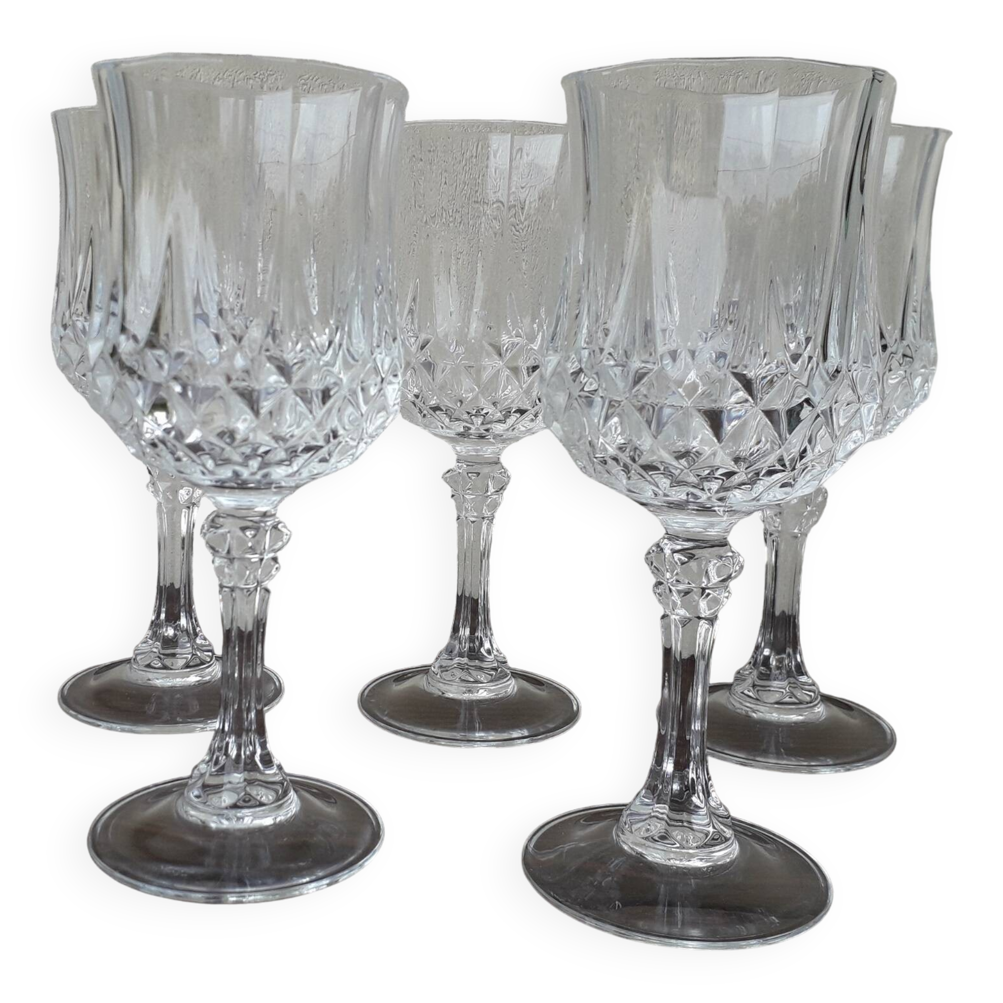 Crystal stemmed glasses