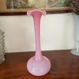 Vase en opaline  rose 32,5cm