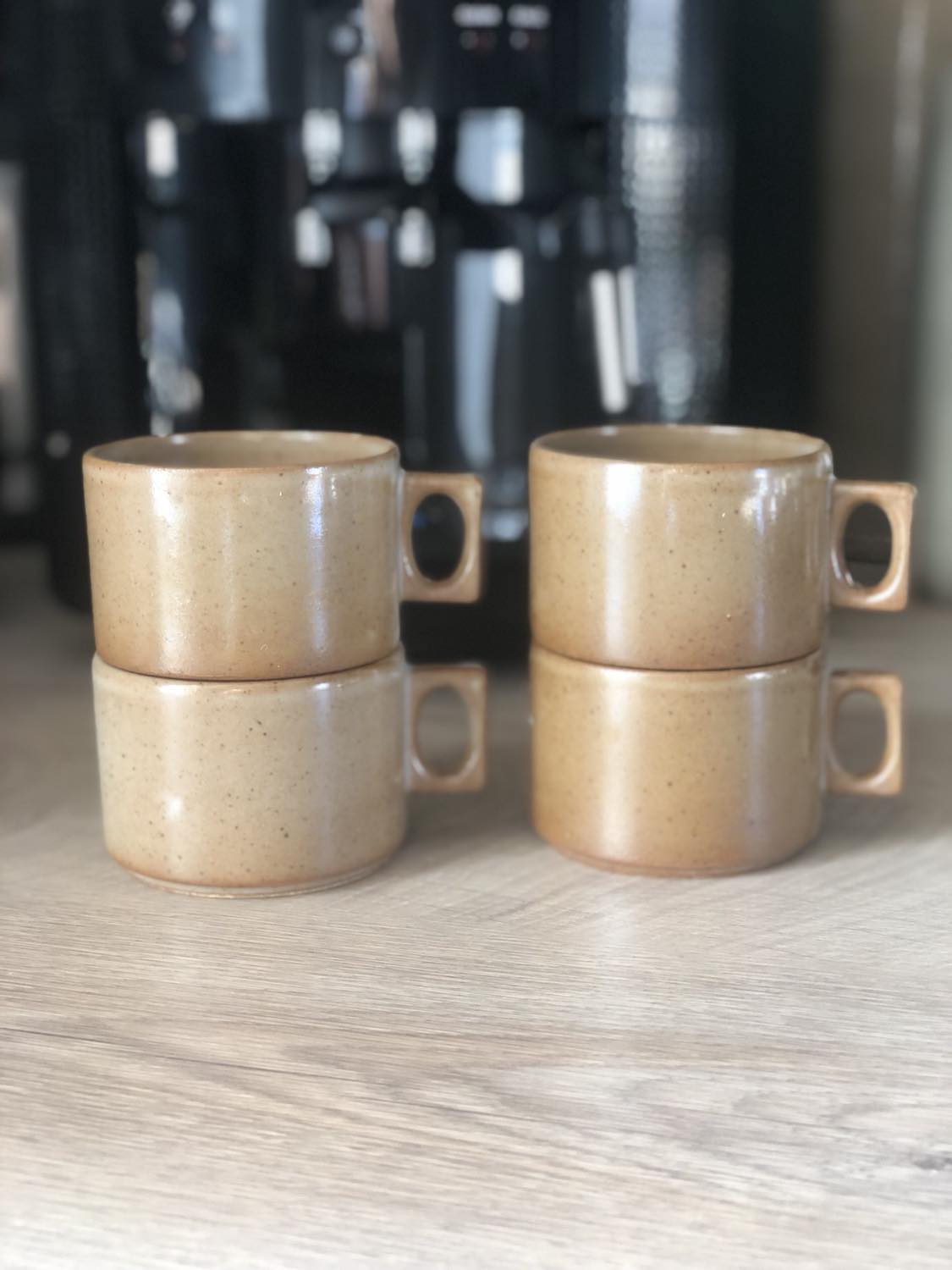 4 brenne stoneware coffee cups