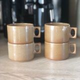 4 brenne stoneware coffee cups