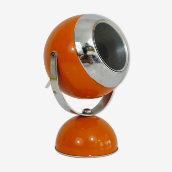 Lampe de bureau vintage eyeball orange, globe orientable. Année 60 70