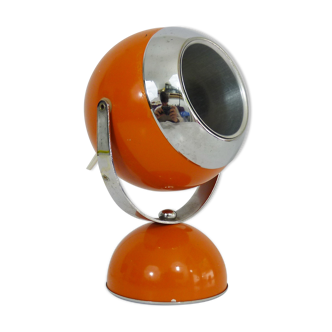 Vintage orange eyeball desk lamp, orientable globe. Year 60 70