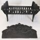 Old cast iron log holder andiron fireplace cornucopia pine cone