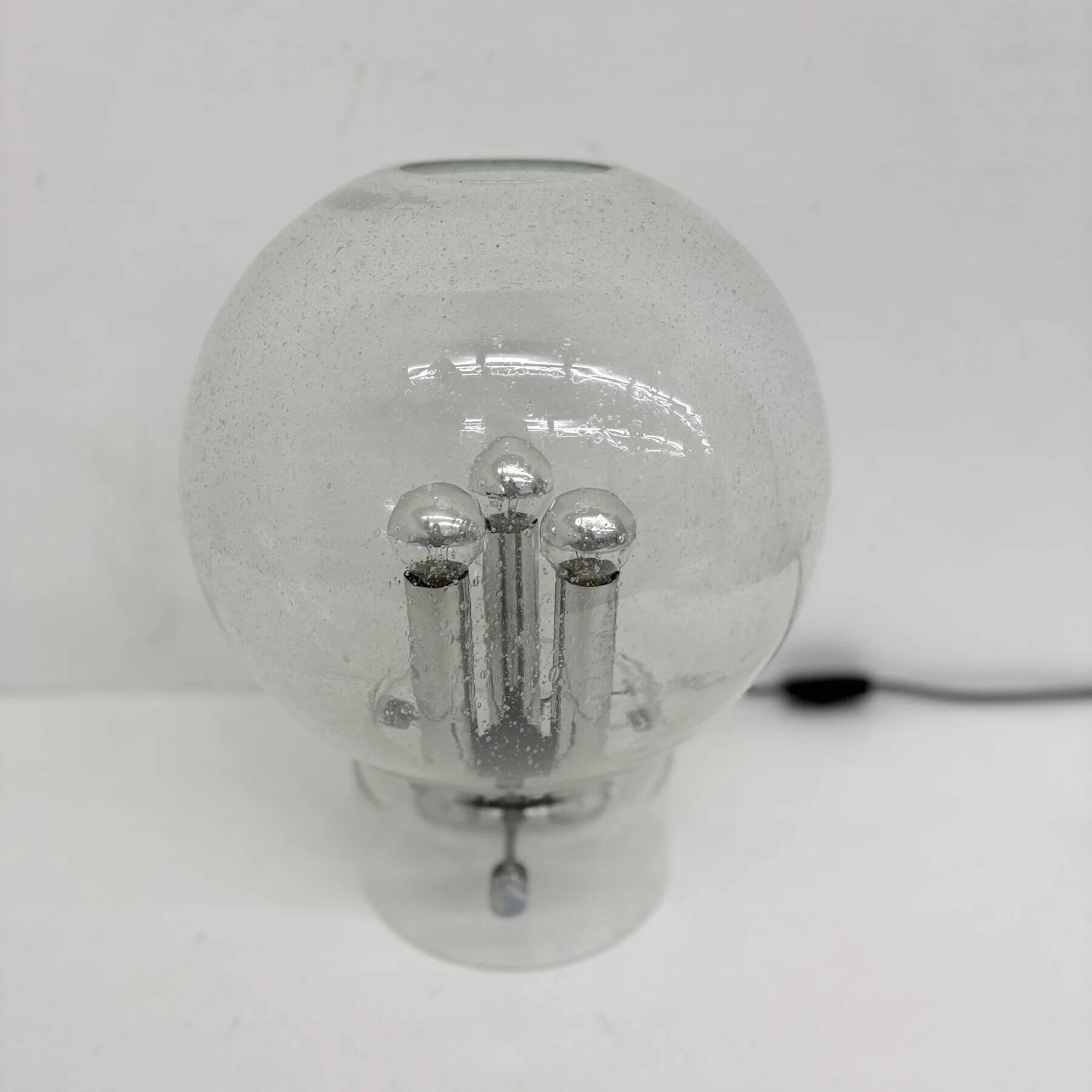Limburg Glashütte glass table lamp, 1970s