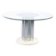 Italian marble dining table, chrome steel and glass, 70s