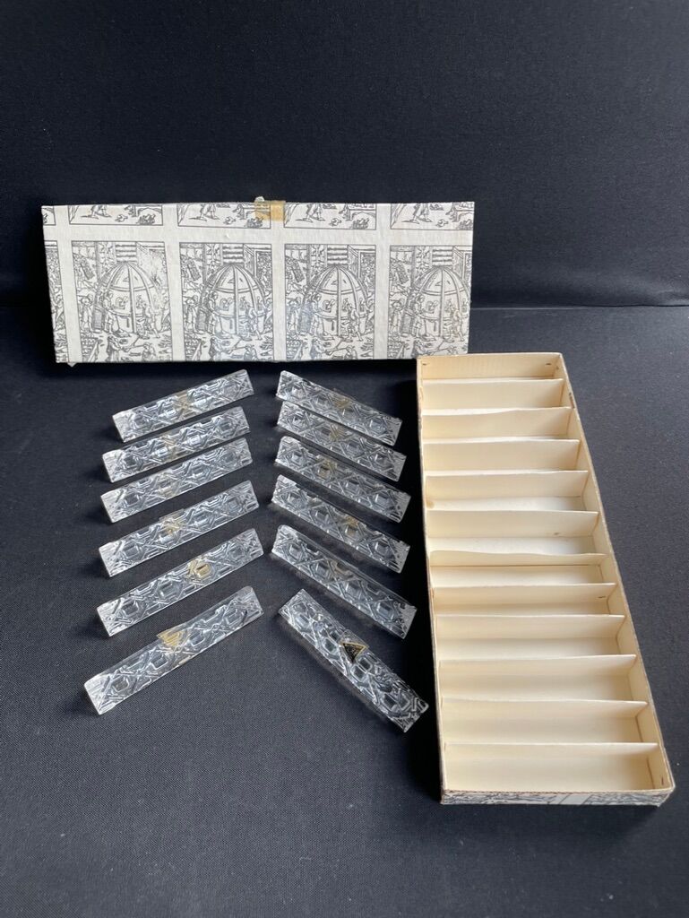 Box of 12 knife holders crystal cut XXe