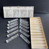 Box of 12 knife holders crystal cut XXe