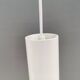 Two small cylindrical hanging lamps in white powder-coated 1980s