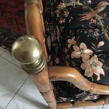 Faux bamboo chair with cushion