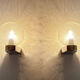 Vintage 70s wall lamps, chrome and bubble glass