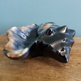 Flamed stoneware shell ashtray in Vallauris style