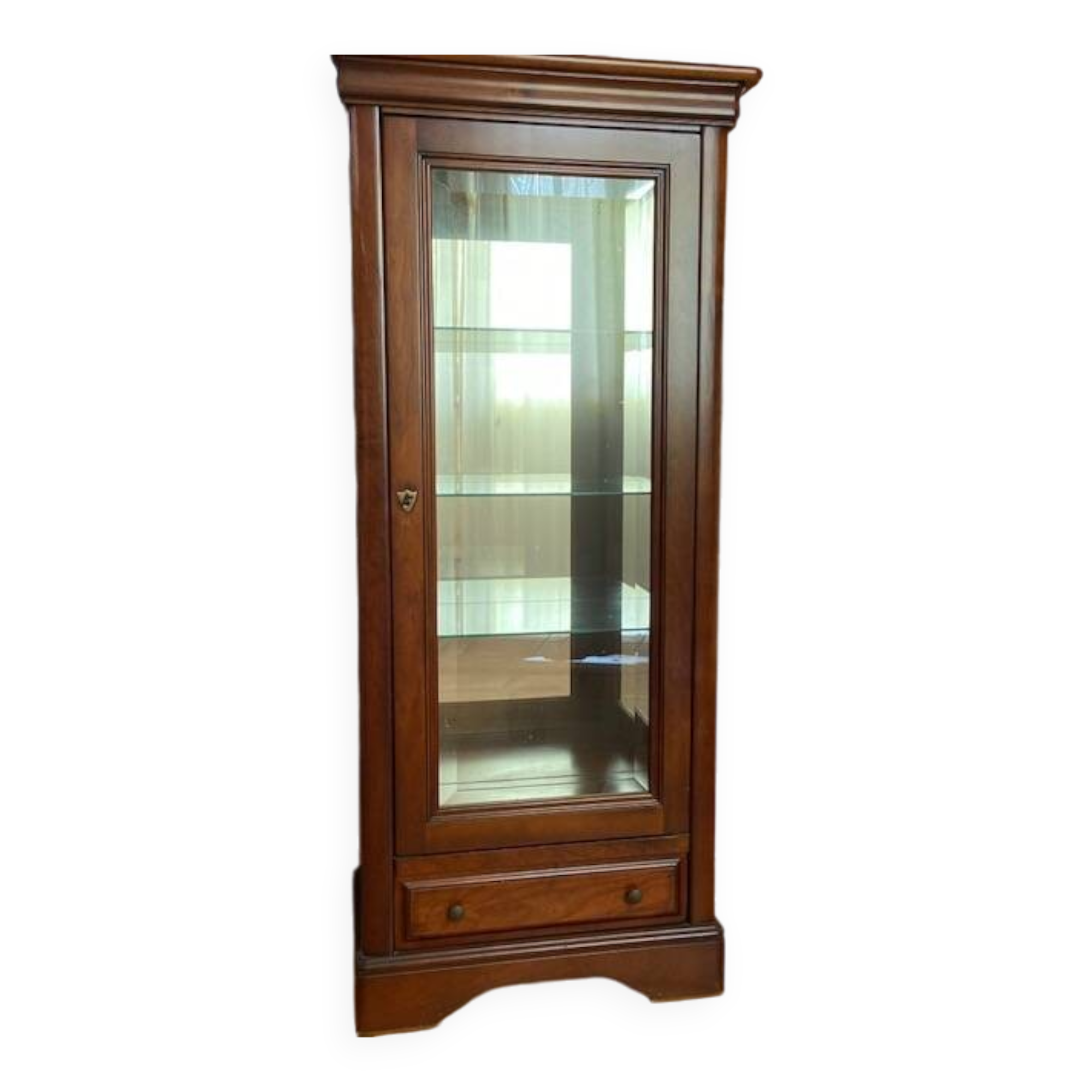 Louis XVI style cherry wood display case