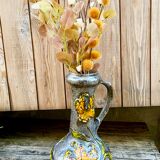 Vintage enamelled ceramic laying vase