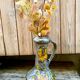 Vintage enamelled ceramic laying vase