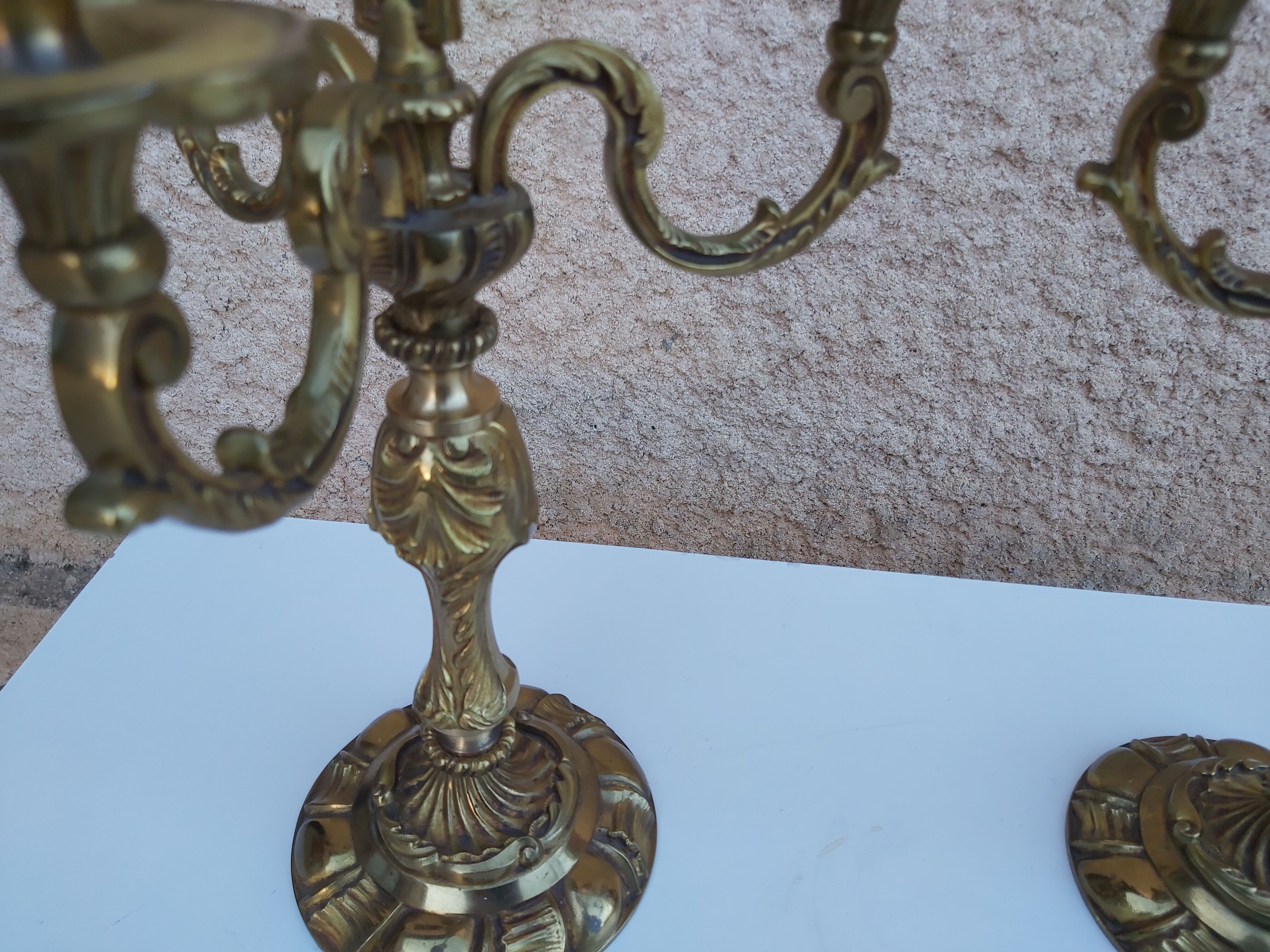 Pair of bronze candlesticks