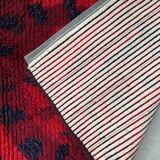 Mid century scandinavian rya rug, red 129x76cm