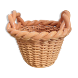Vintage braided ceramic basket