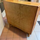 Vintage rattan side table in Audoux Minet style