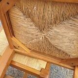 4 solid oak straw chairs