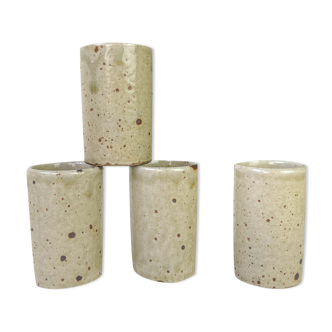4 sandstone liquor glasses 1960