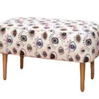 Beige eye patterned bench