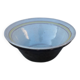 Large hollow salad bowl in glazed earthenware on the inside