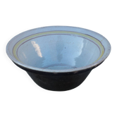 Large hollow salad bowl in glazed earthenware on the inside