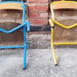 Set of three vintage children's school chairs