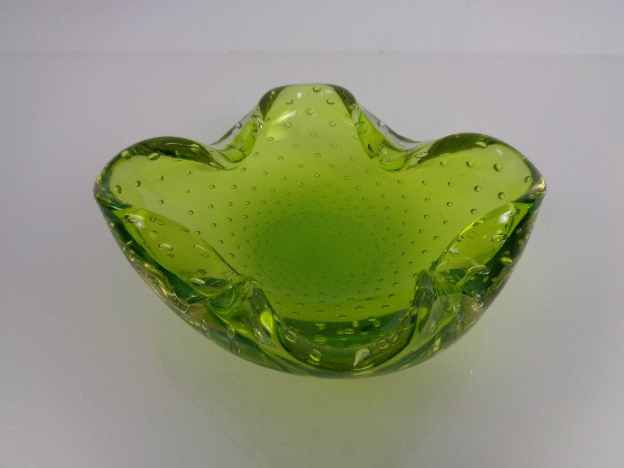 Green Sommerso Murano Glass Ashtray, Italy, 1960s