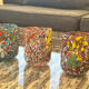 Service of 6 Murano millefiori glasses – handcrafted blown glass – piece