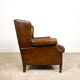 Dark brown sheep leather wingback armchair vintage