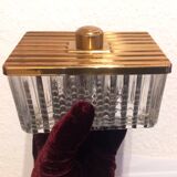 Art Deco Cake Box / Jewelry Box / Candy Box in Glass and Metal