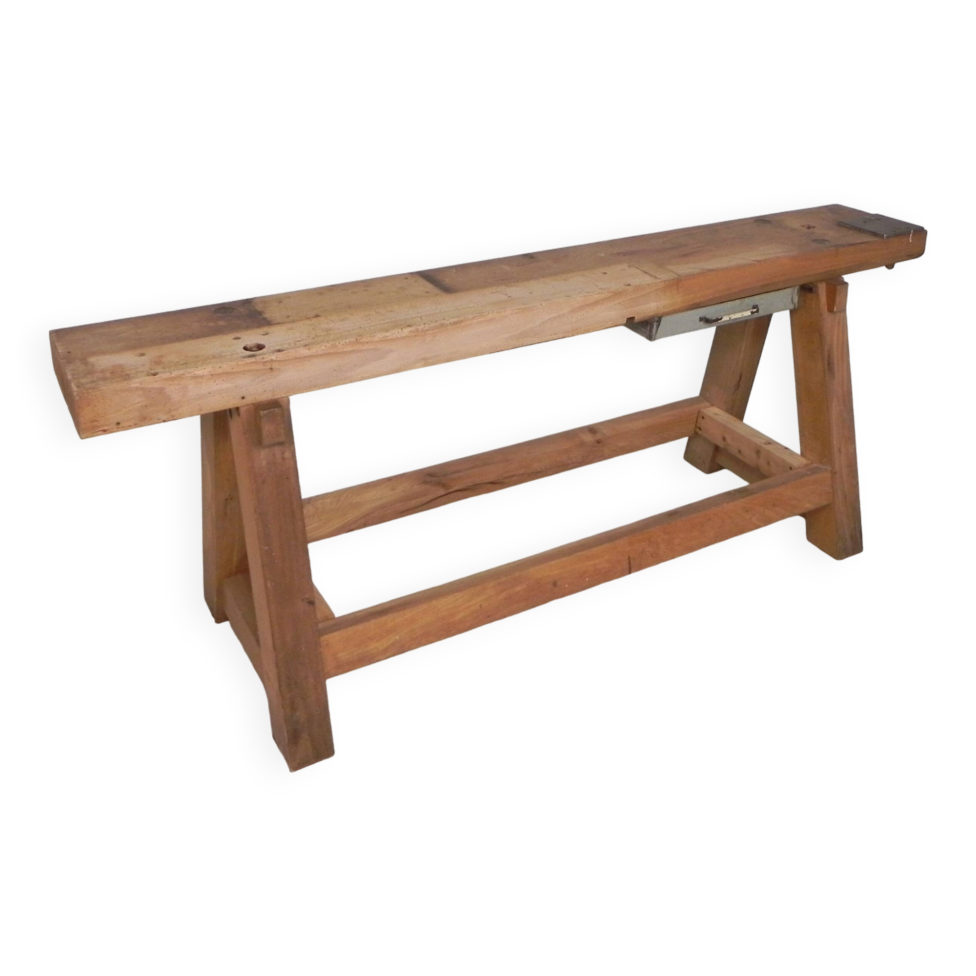 Oak workbench 2 meters long, 1950s
