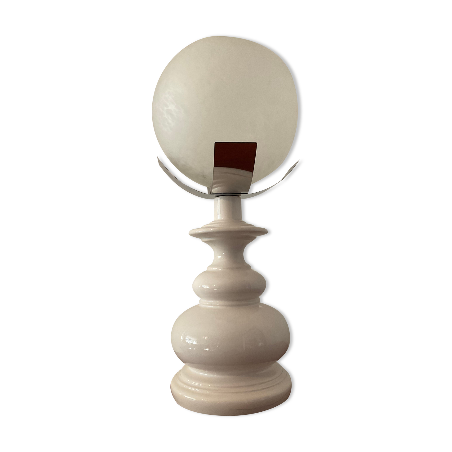 Vintage lamp globe vichy and ceramic 70s