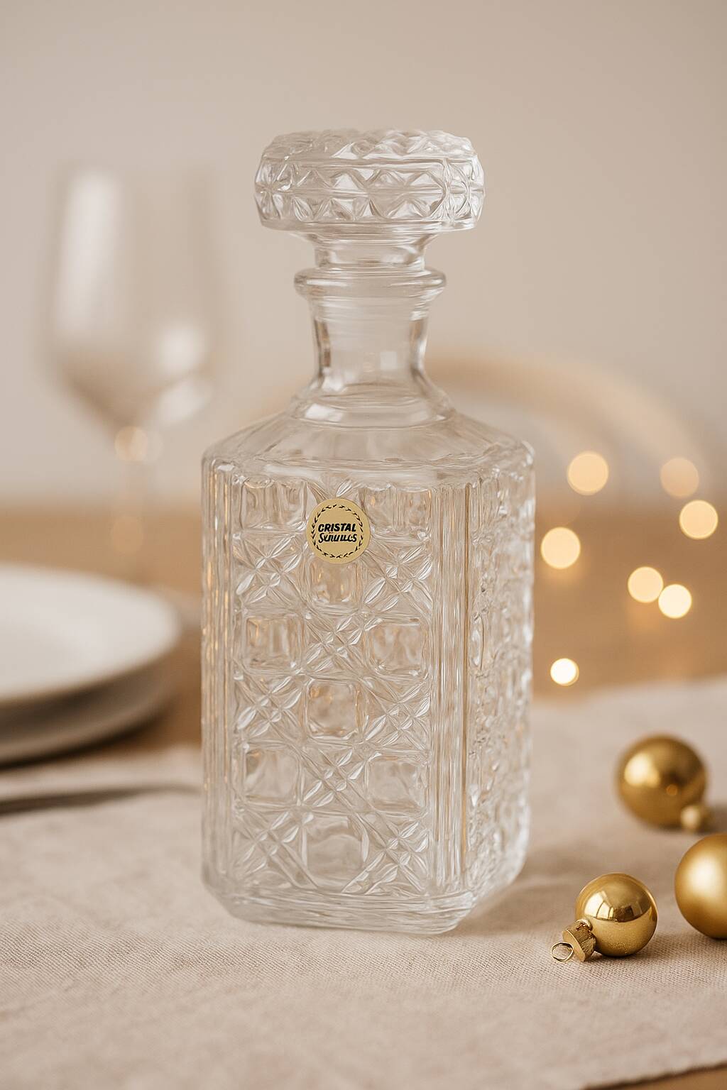 Carafe en Cristal d’Arques – Décanteur verre taillé géométrique