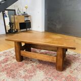 Brutalist solid oak coffee table