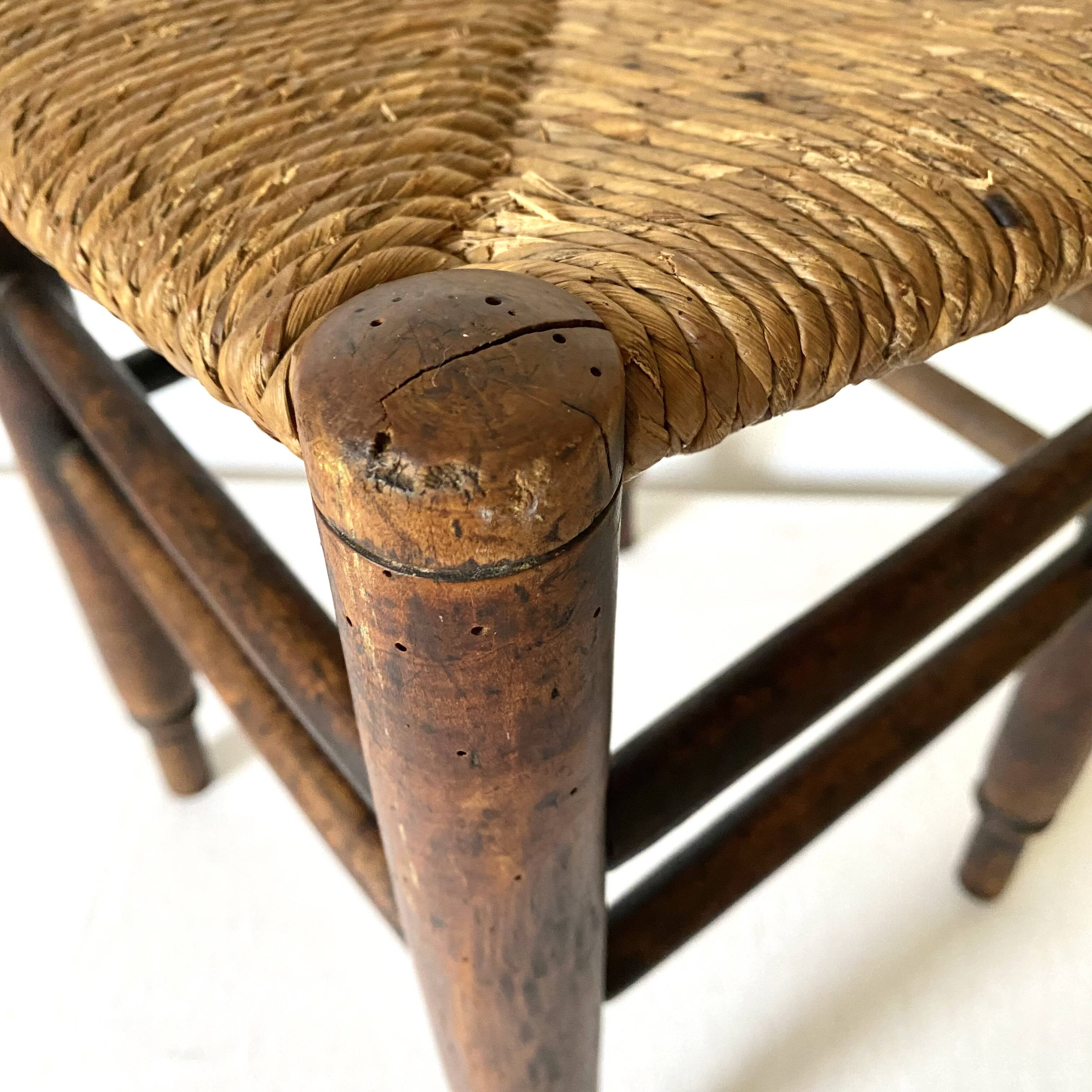 Straw and wood stool