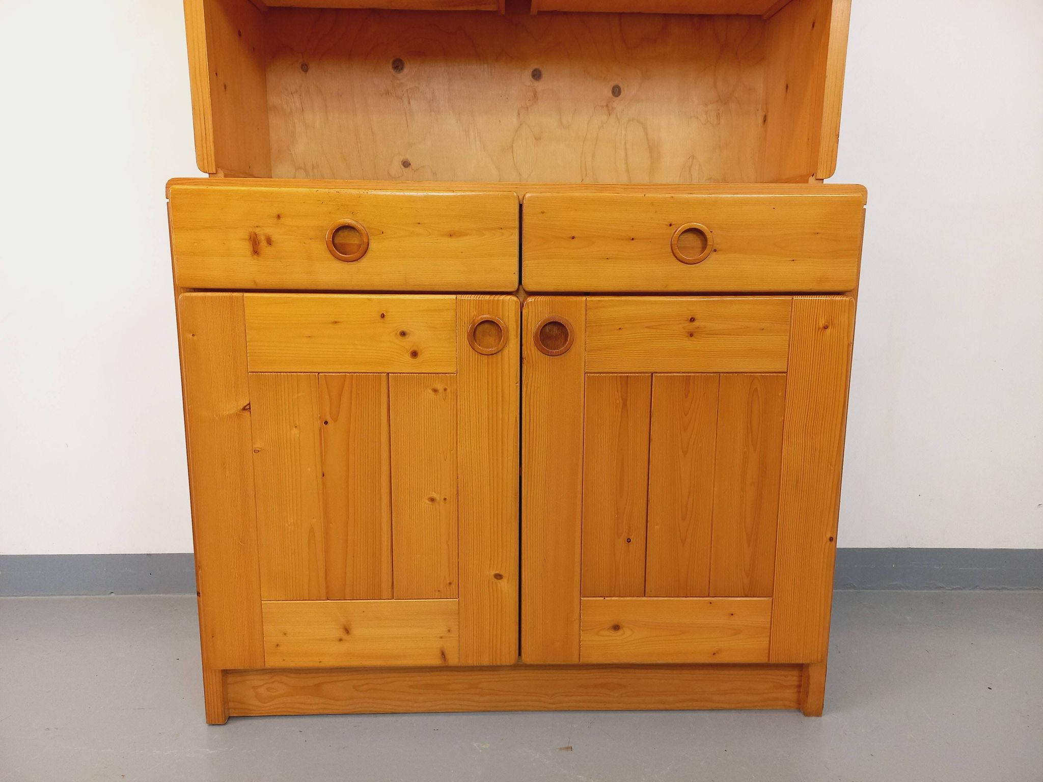 Charlotte Perriand Les Arcs vintage pine storage unit from the 60s 70s