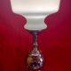 Large vintage lamp, Opaline and chrome, from the 60s/70s